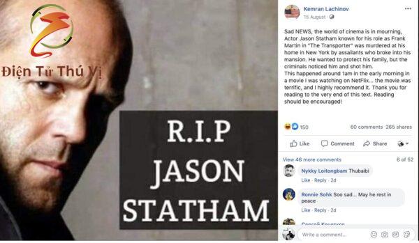 Has Jason Statham Passed Away? Jason Statham Death Hoax Debunked