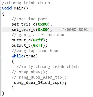 Hướng Dẫn Viết Chương Trình Điều Khiển 8 Đèn Led Sáng Dồn